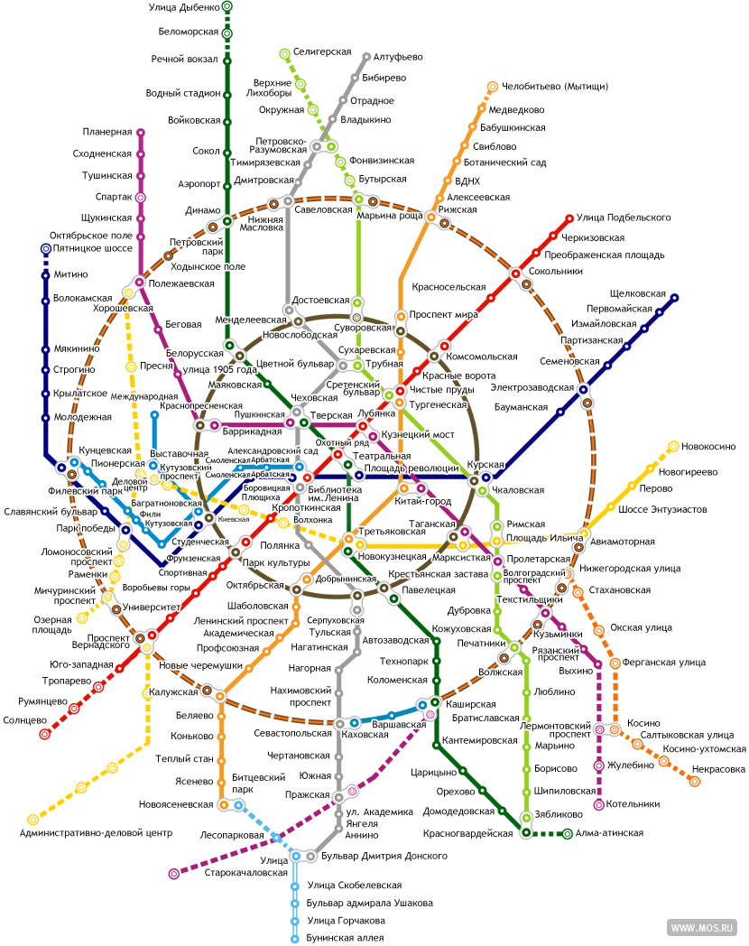 схема метро москвы с мцк для печати