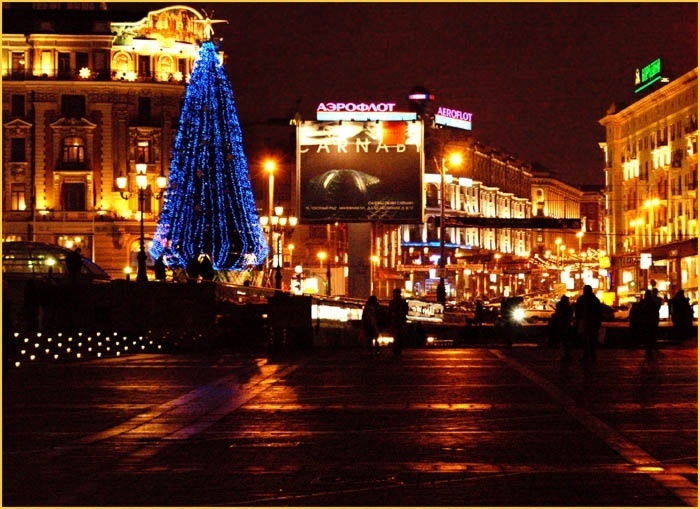 Новогодняя ночная Москва