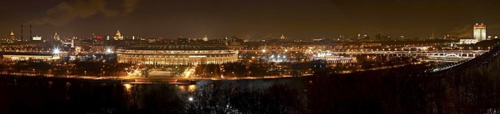 Ночная Москва с Воробьёвых гор